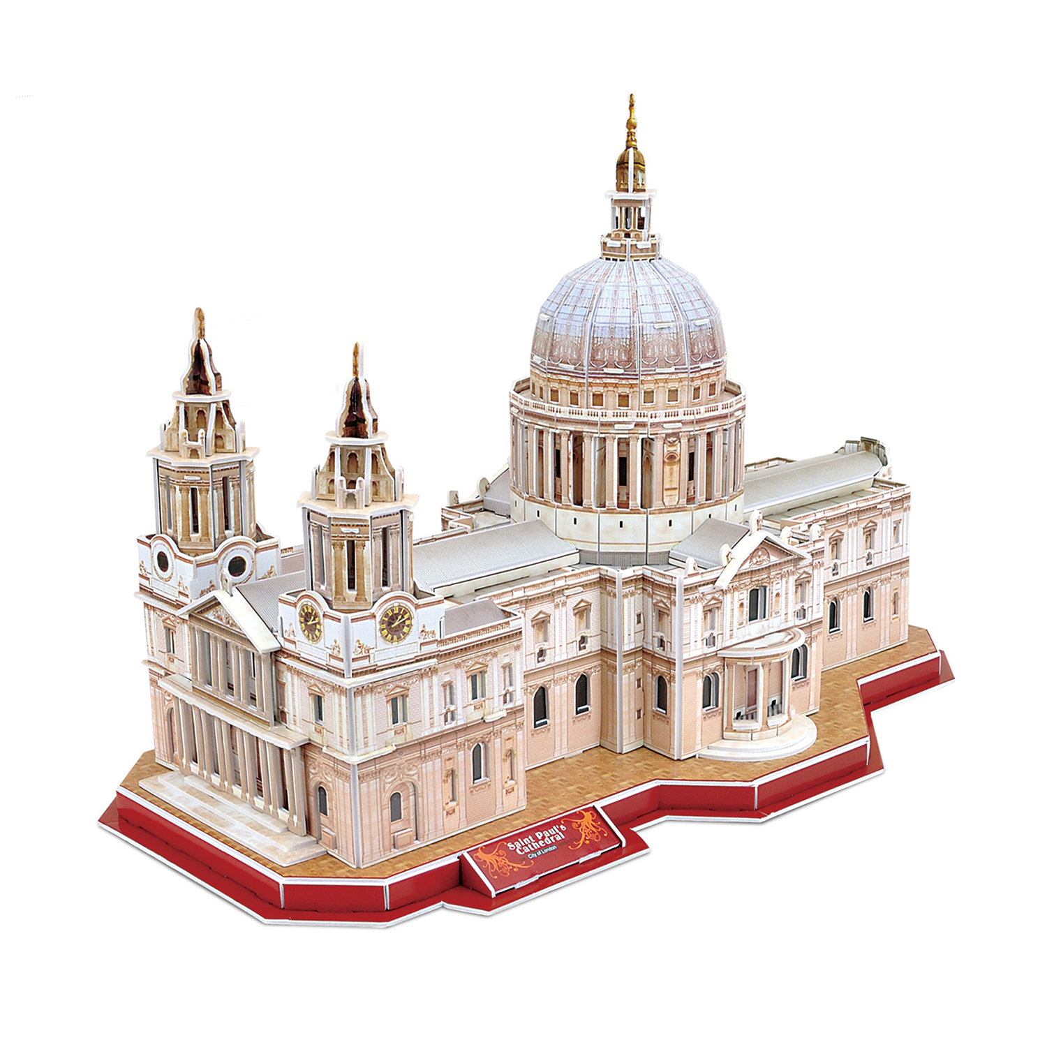 Modello 3D dettagliato della Cattedrale di St. Paul a Londra, con cupola e torri.