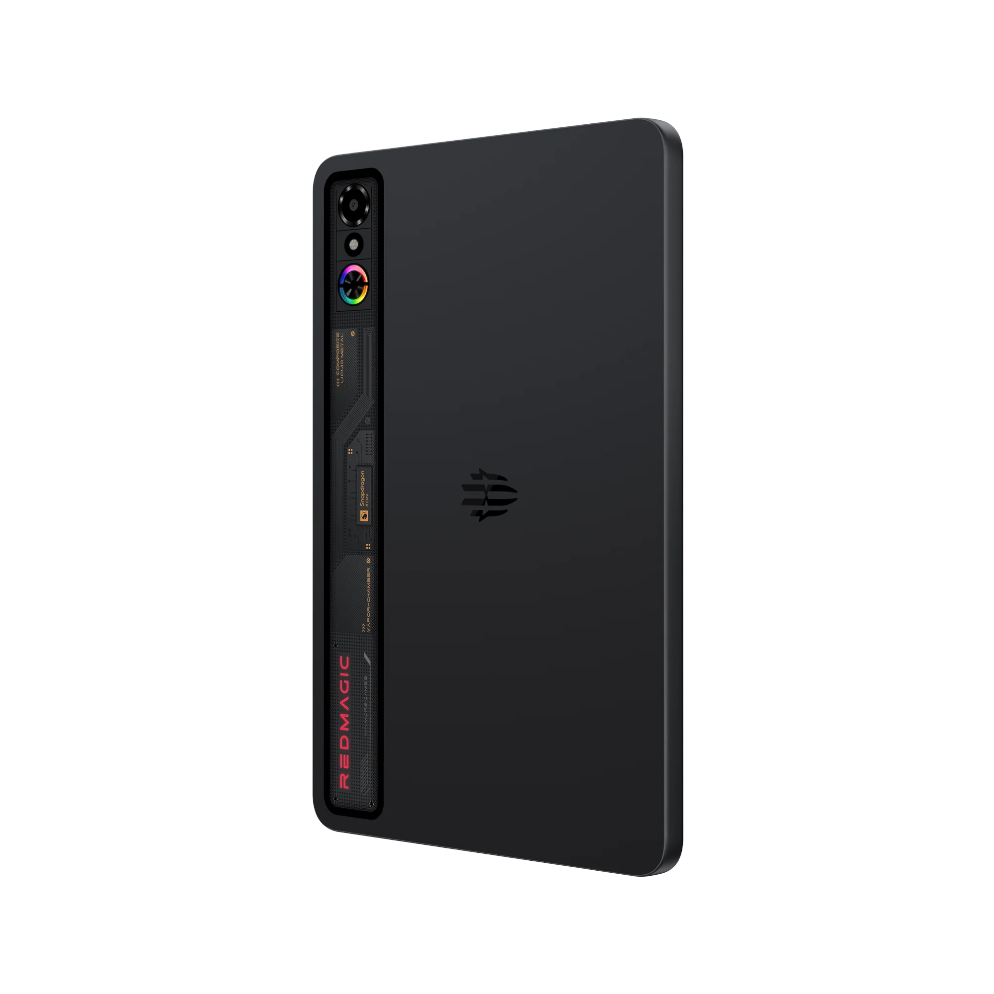 Czarny smartfon z tylnym modułem aparatów i logo.