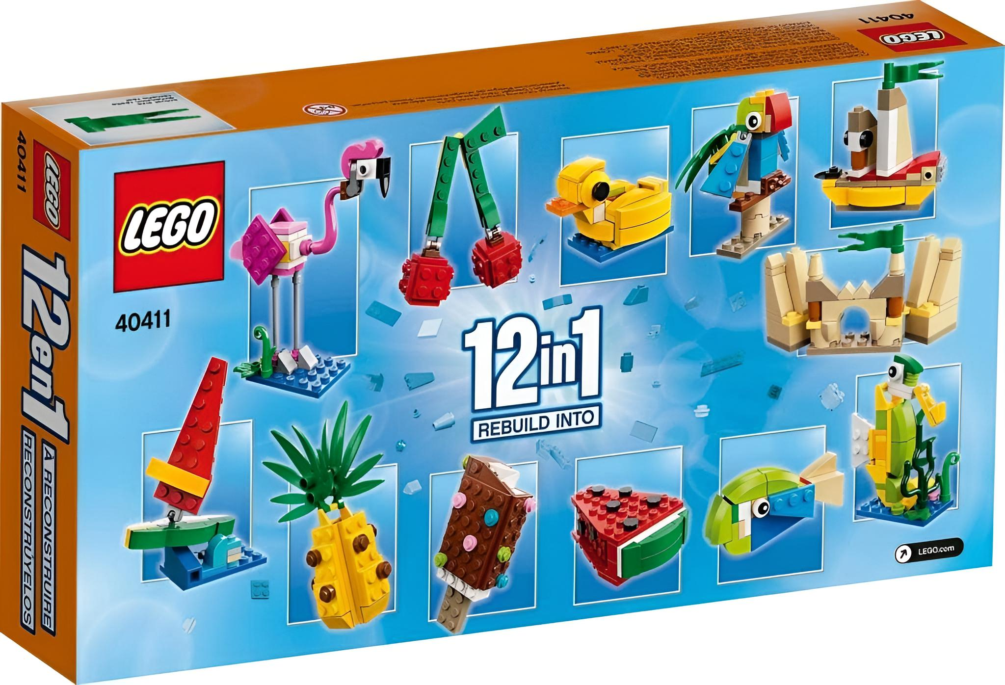 LEGO 40411: 12-in-1 Bauset mit Flamingo, Ente, Papagei, Eis, Melone uvm.