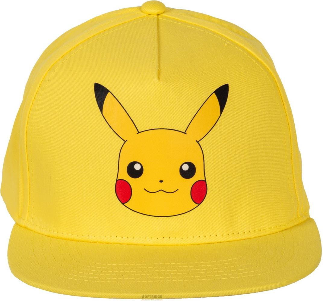 Eine gelbe Kappe mit einem Pikachu-Gesicht.