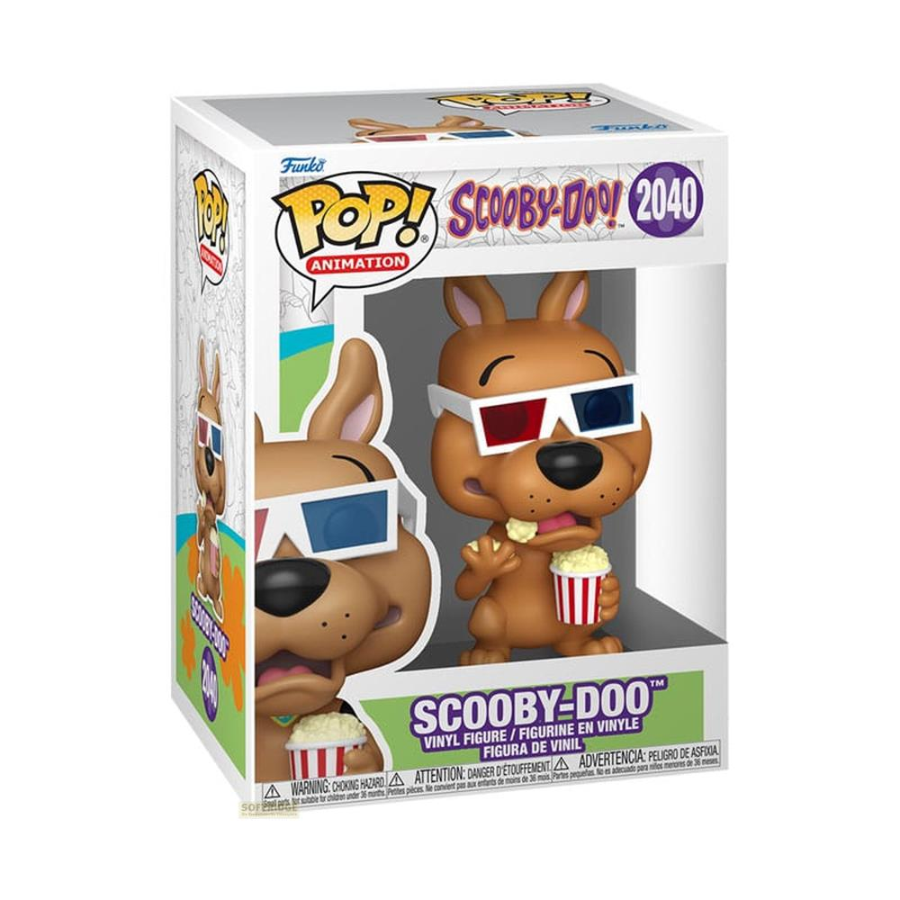 Funko Pop! Scooby-Doo Figur mit 3D-Brille und Popcorn in Schachtel.