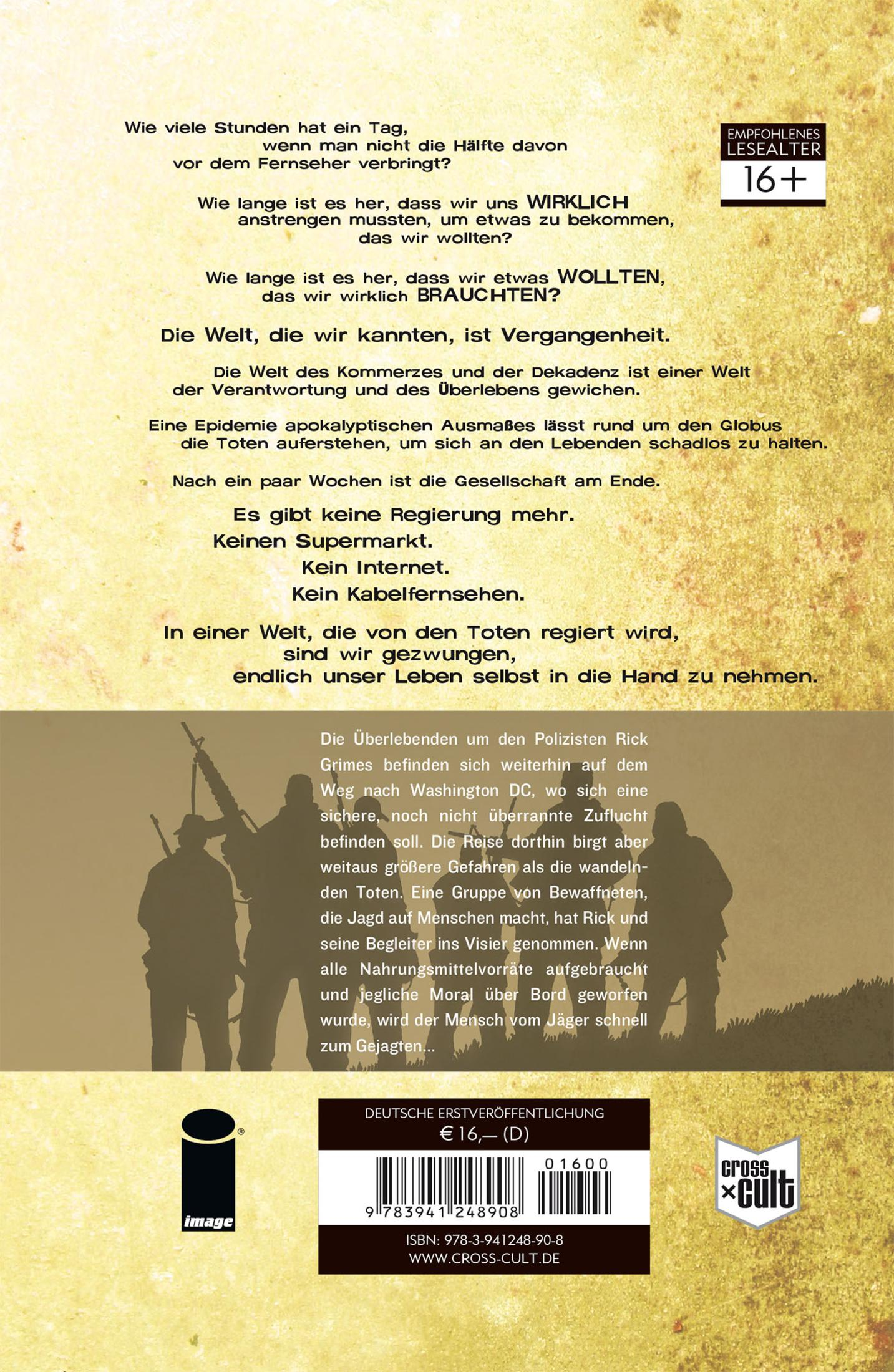 Couverture de livre avec texte et image de survivants armés.