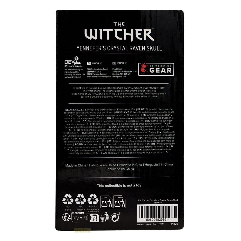 Verpackung des Hexers Yennefers Kristall-Raben-Schädel-Sammlerstücks.
