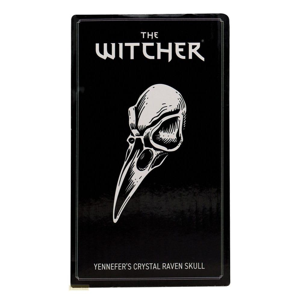 Das Buchcover zeigt den Titel "The Witcher" und einen Rabenschädel.