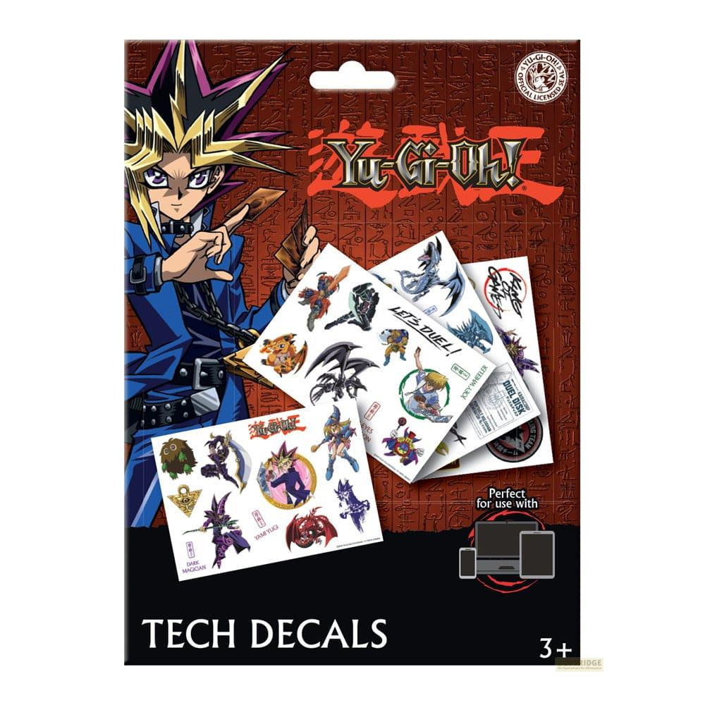 Yu-Gi-Oh! Tech Decals mit Charakteren wie Yugi und Drachen.