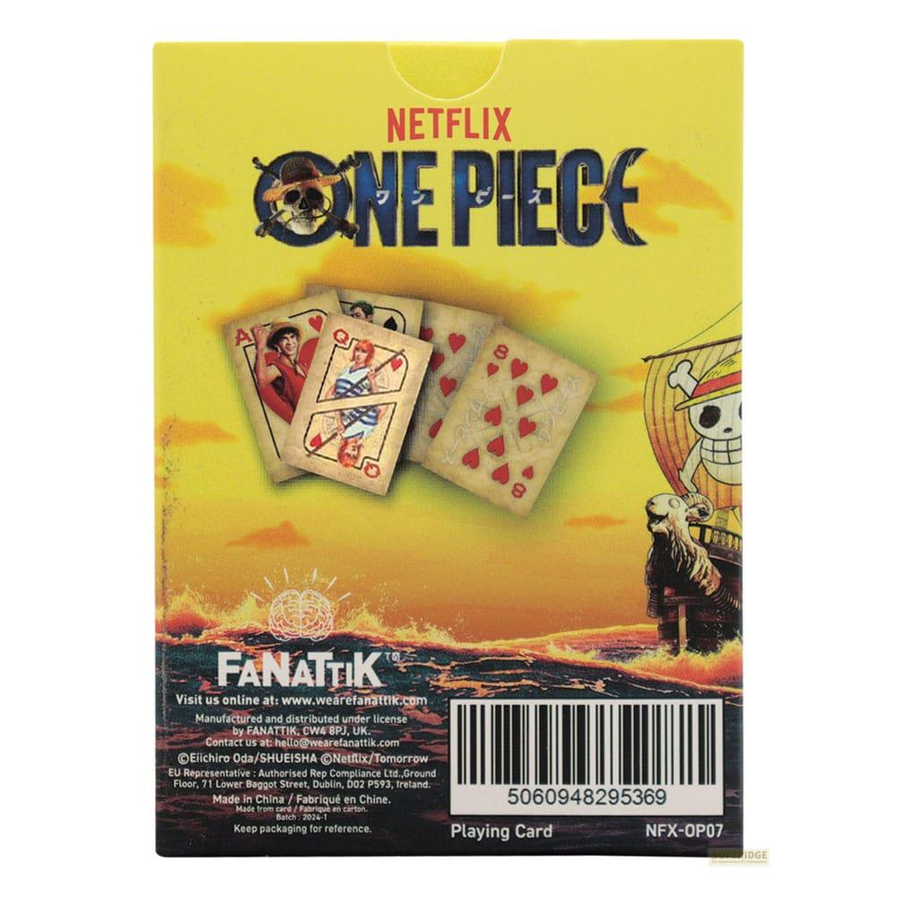Netflix One Piece Spielkarten mit Charakteren und Herzsymbolen.