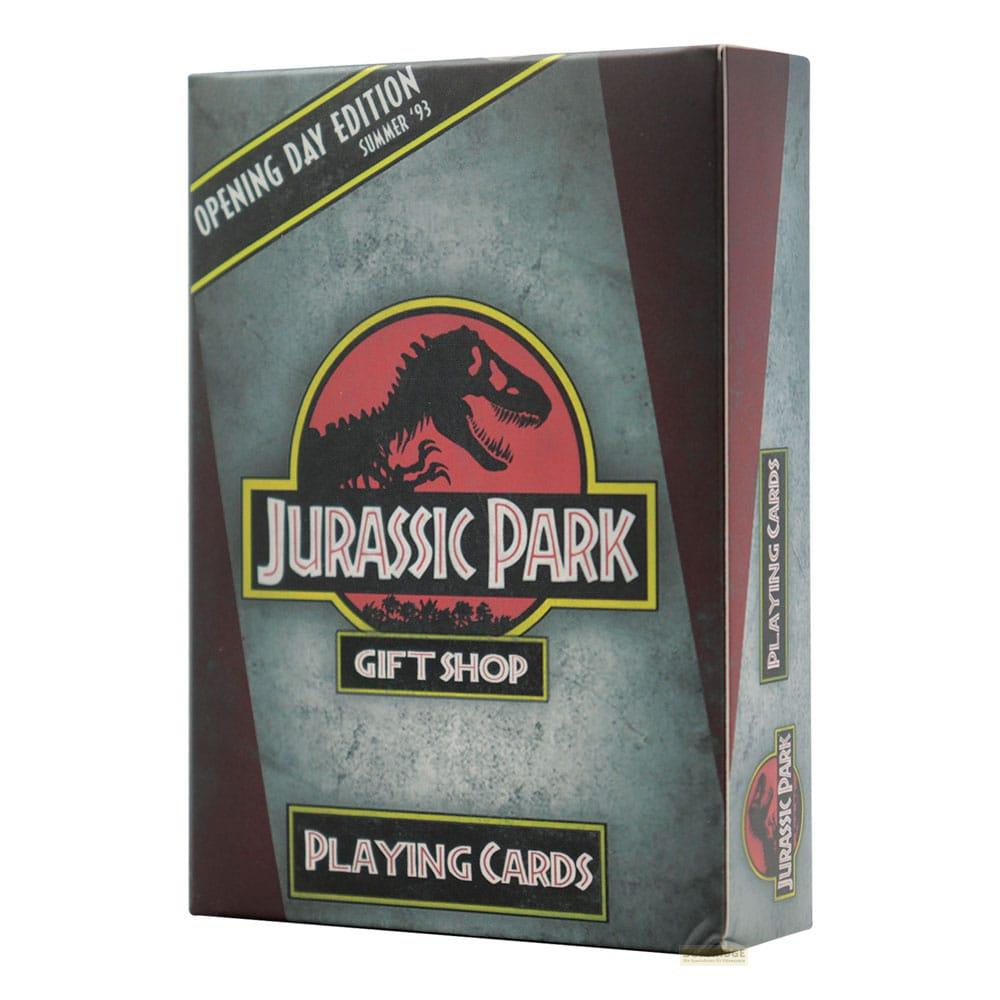 Jurassic Park Spielkarten-Box, Opening Day Edition, mit T-Rex-Logo.
