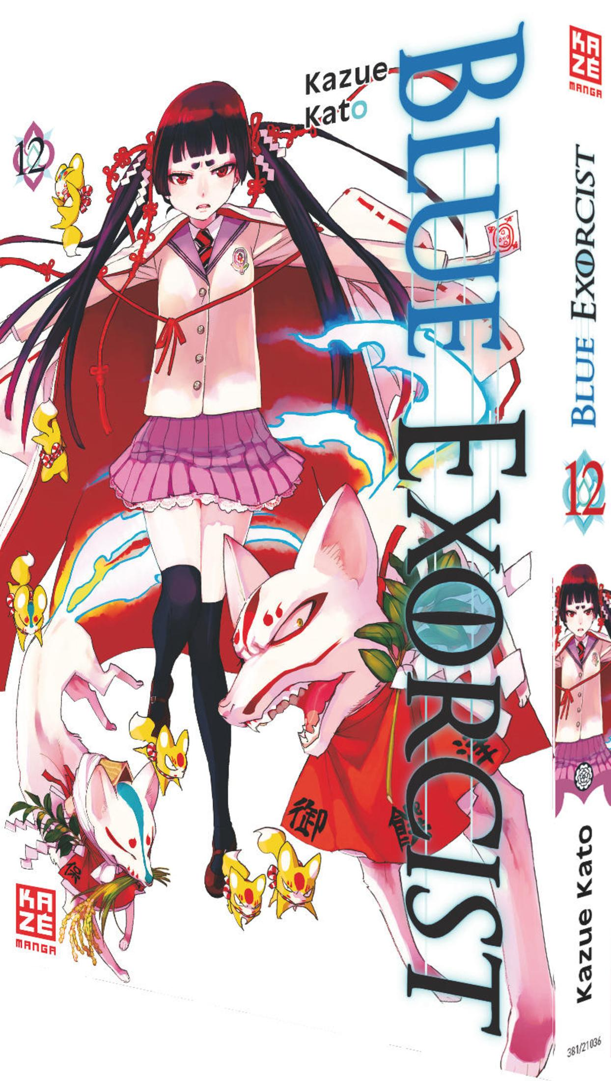 Anime-Manga-Cover mit Mädchen, Fuchs-Geistern und Titel.