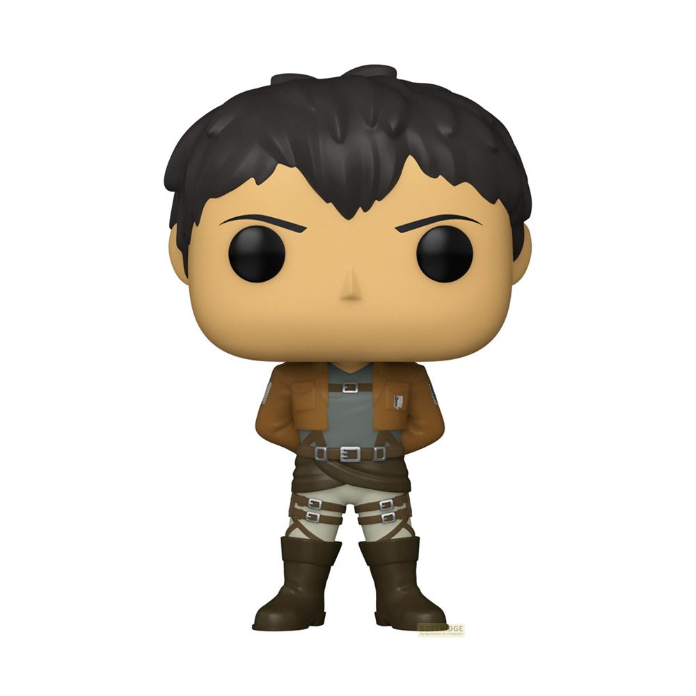 Figura Funko Pop de un hombre con pelo castaño, chaqueta marrón, chaleco gris y botas.