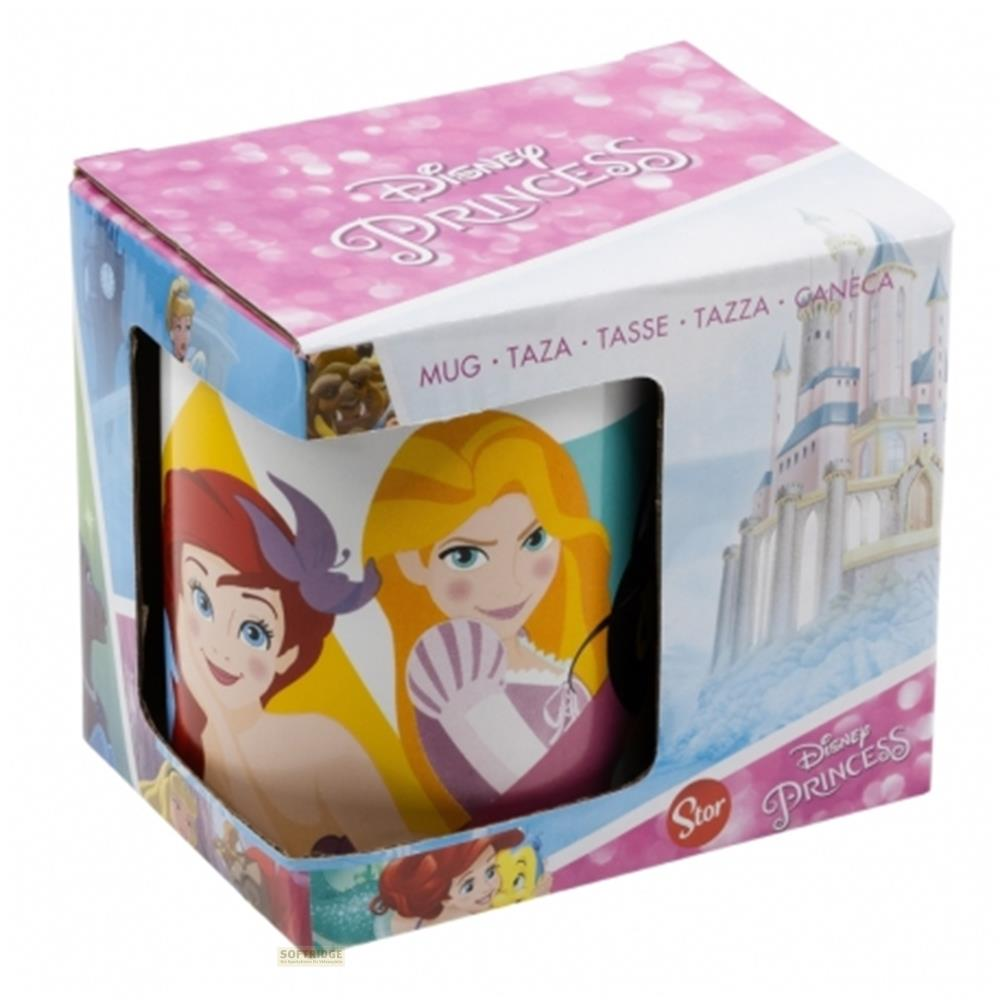 Caja de una taza de Disney Princesas con Ariel y Rapunzel.