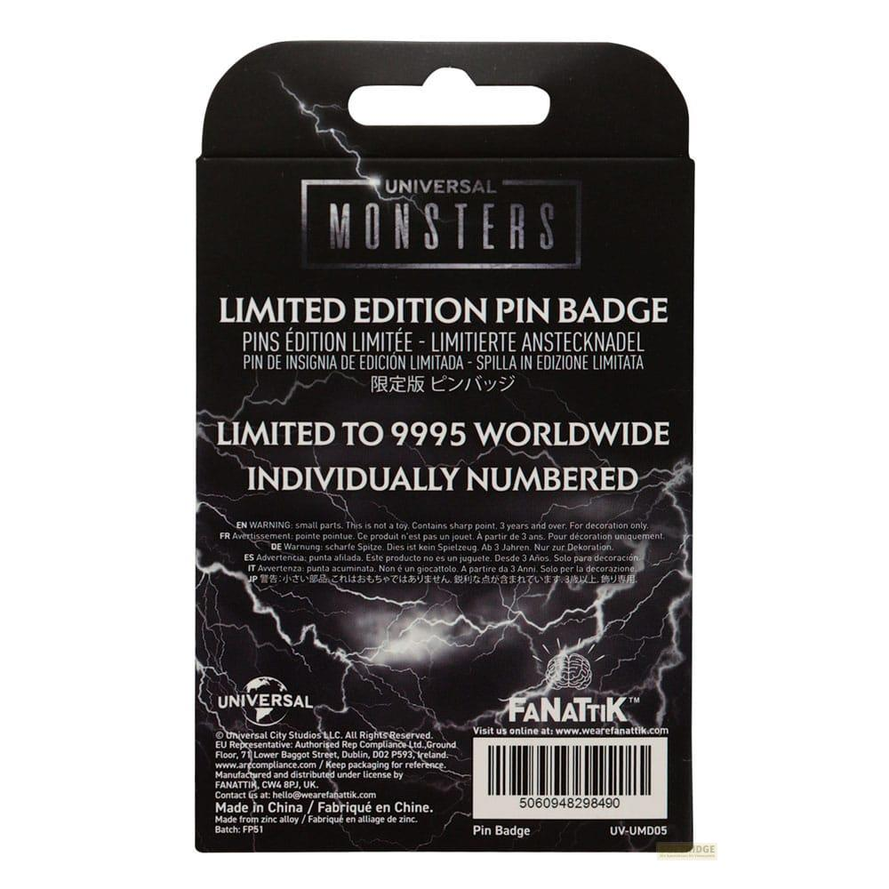 Verpackung für Sammler-Pin "Universal Monsters", limitiert auf 9995 Stück.