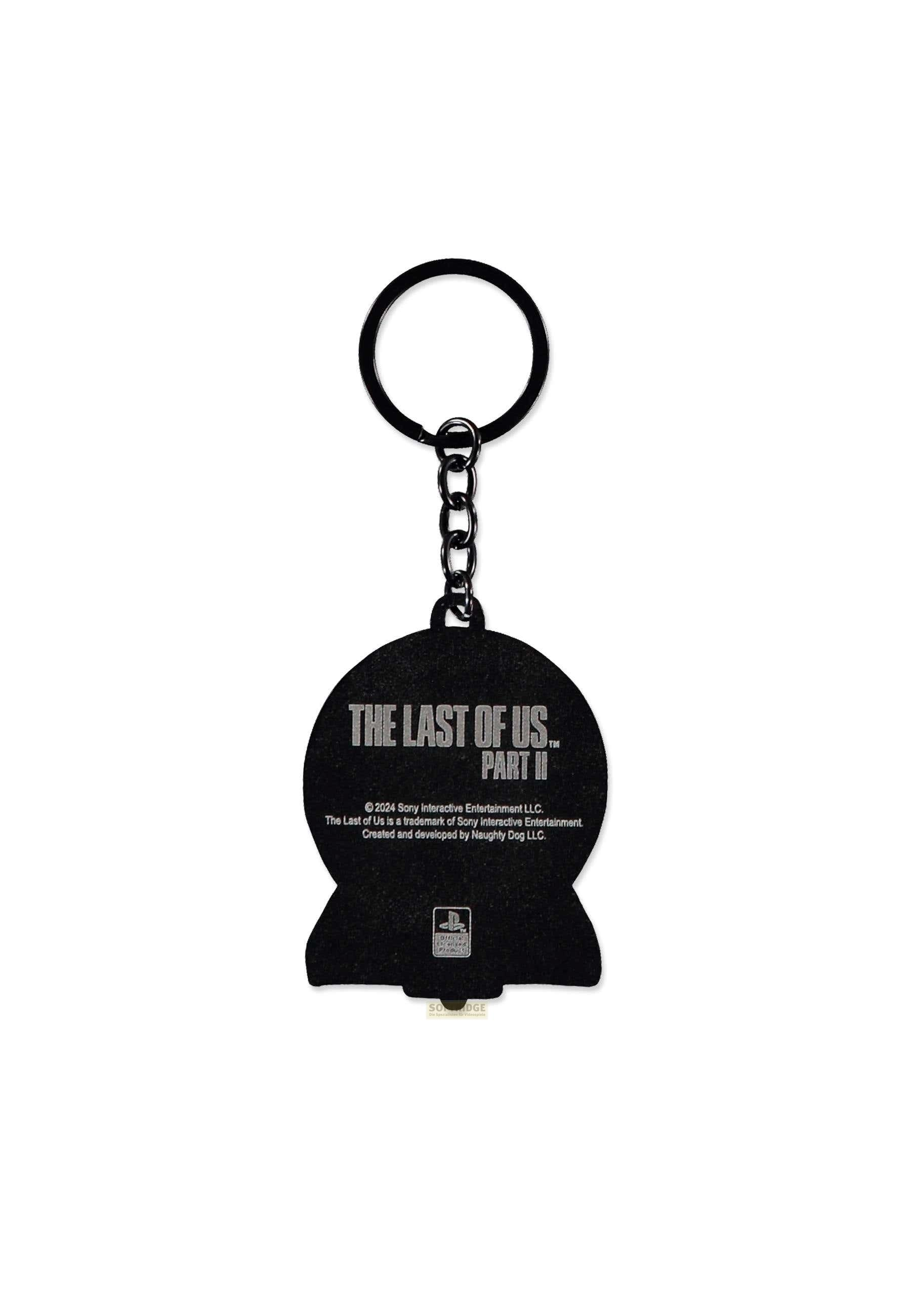 Schwarzer Schlüsselanhänger mit 'The Last of Us Part II'-Logo und Lizenzinfos.