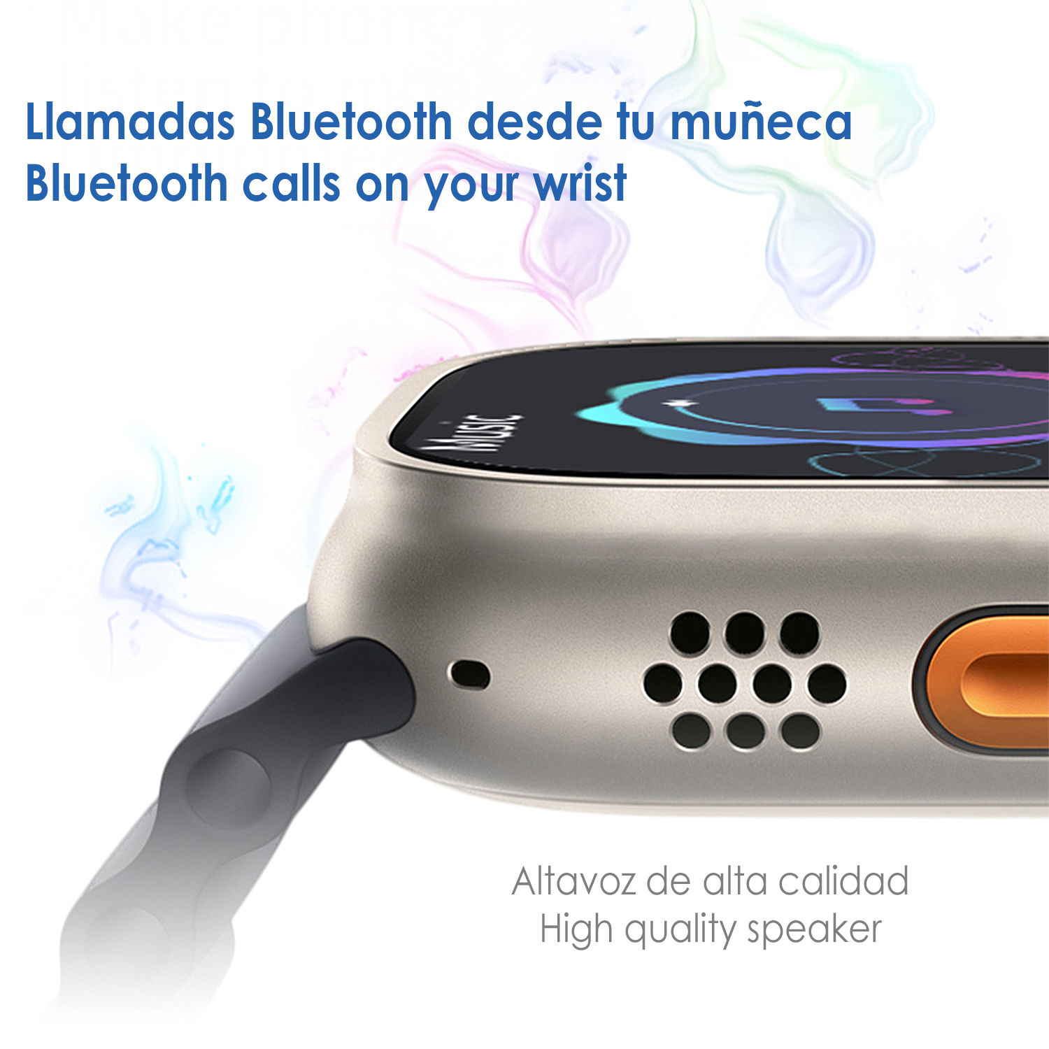 Reloj inteligente con llamadas Bluetooth y altavoz de alta calidad.