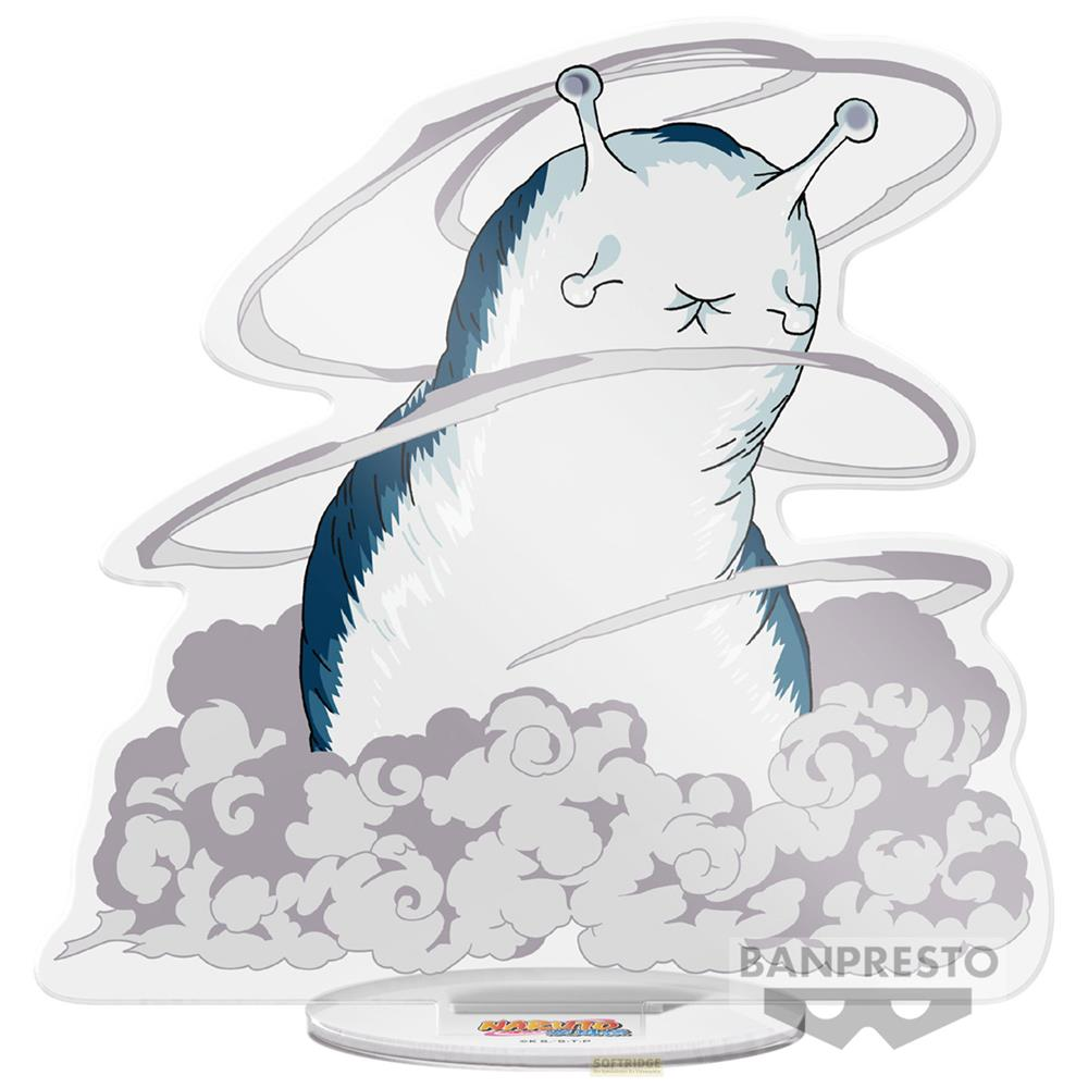 Ein weiß-blauer Cartoon-Schnecken-Charakter mit geschlossenen Augen, umgeben von Rauch und Wolken.