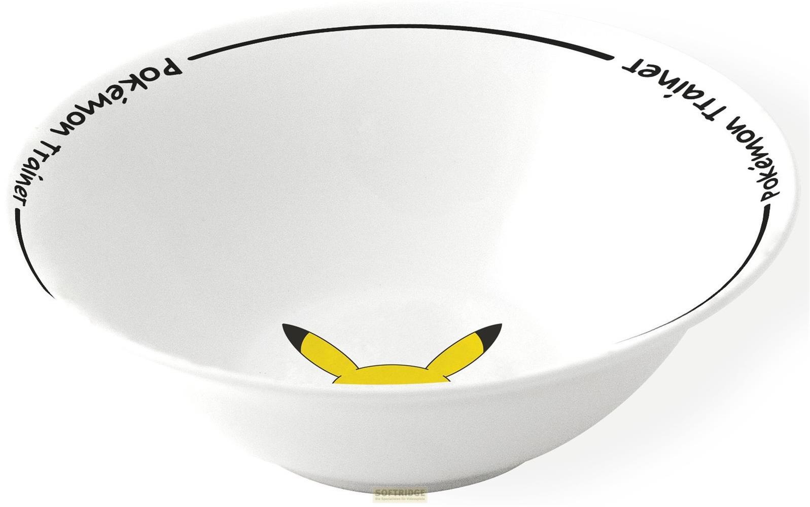 Weiße Schüssel mit Pikachu-Ohren und "Pokémon Trainer"-Schriftzug.