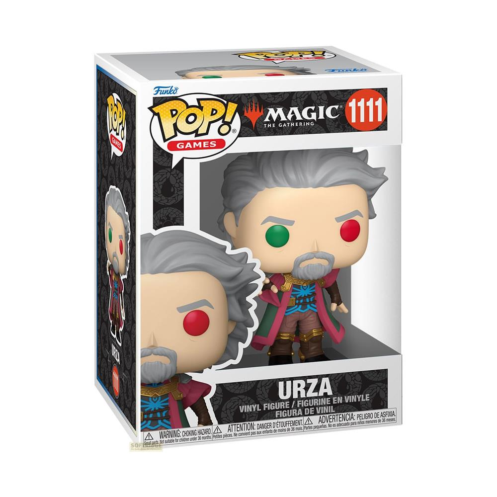 Figurka winylowa Funko Pop! Urza z Magic: The Gathering. Szare włosy, czerwone i zielone oczy.