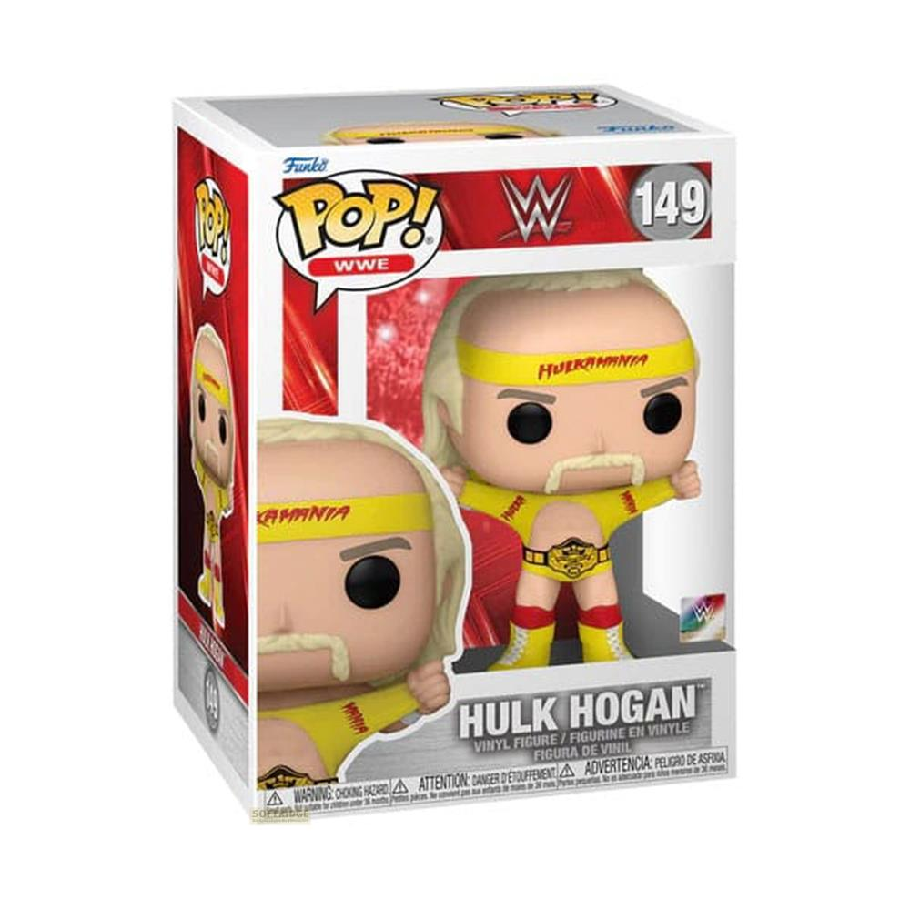 Hulk Hogan Funko Pop Figur in OVP. Gelbes Bandana und Outfit mit Gürtel.