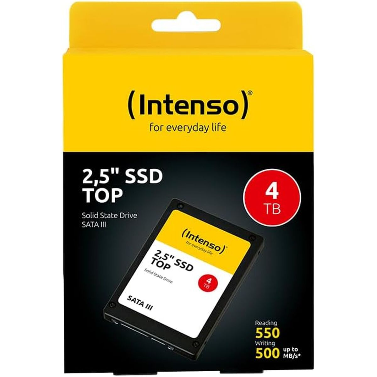 Intenso 2,5-calowy SSD TOP 4TB SATA III z prędkościami odczytu/zapisu.