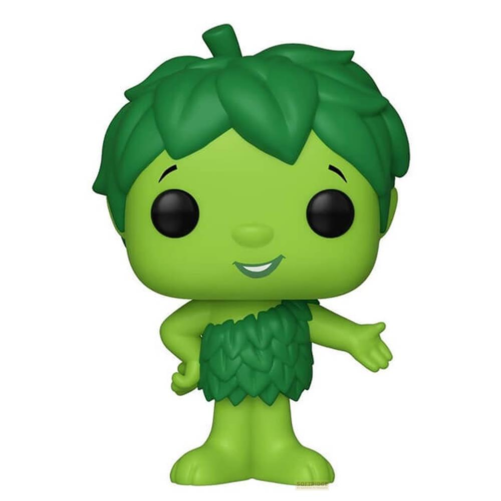 Una figura verde con gonna e capelli di foglie sta con la mano sul fianco.
