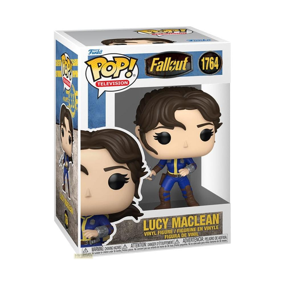 Funko Pop! Fallout Figur von Lucy MacLean in blauer Kleidung.