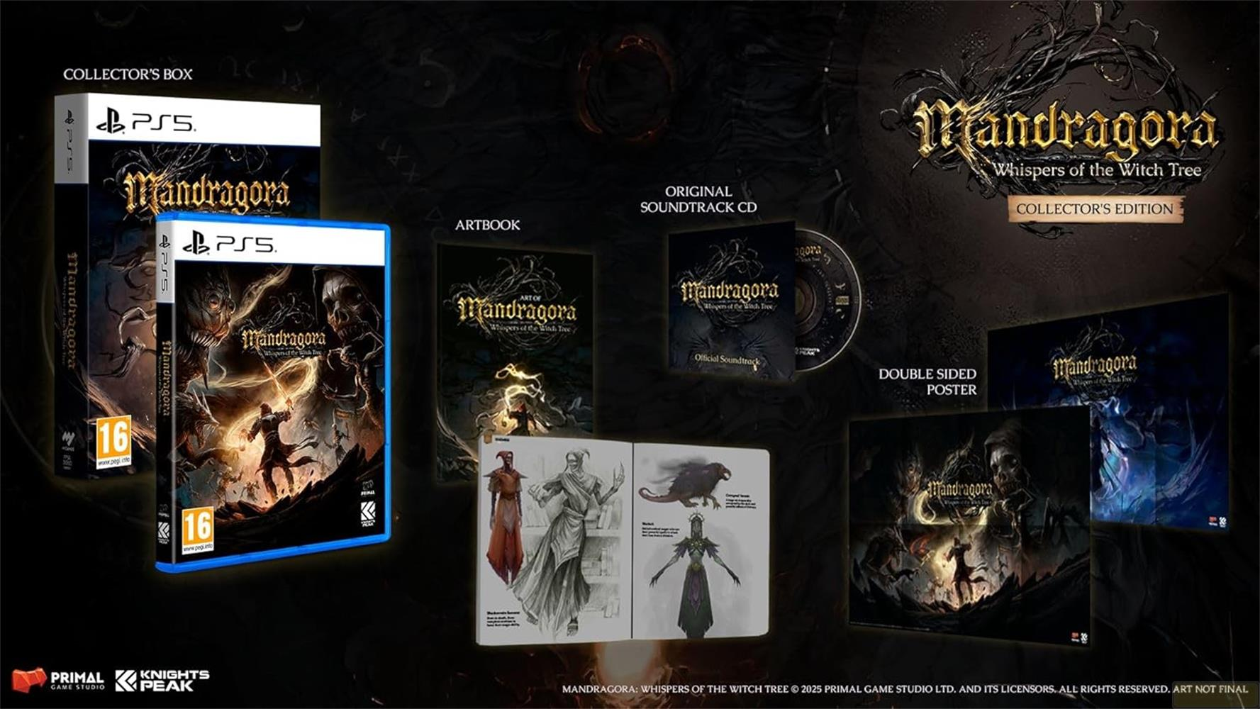 Edizione da Collezione di Mandragora con giochi PS5, artbook, CD e poster.