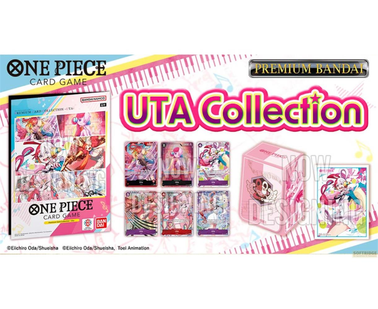 Jeu de cartes One Piece Collection UTA avec cartes et boîte.