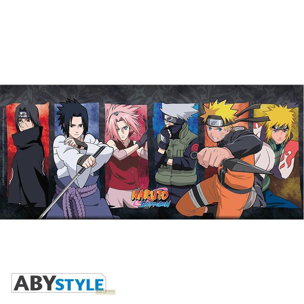 Naruto-Charaktere: Itachi, Sasuke, Sakura, Kakashi, Naruto, Minato im Anime-Stil.