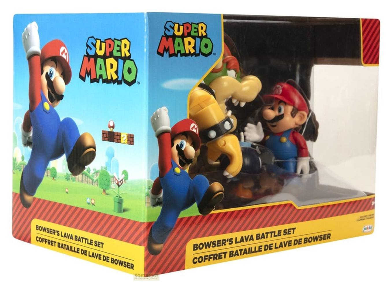 Confezione giocattolo Super Mario "Bowser's Lava Battle Set" con figure.