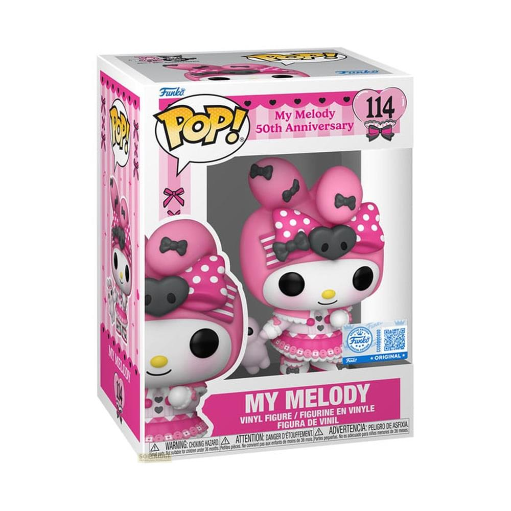 Figura Funko Pop! de vinilo de My Melody, 50 aniversario, rosa y blanco.