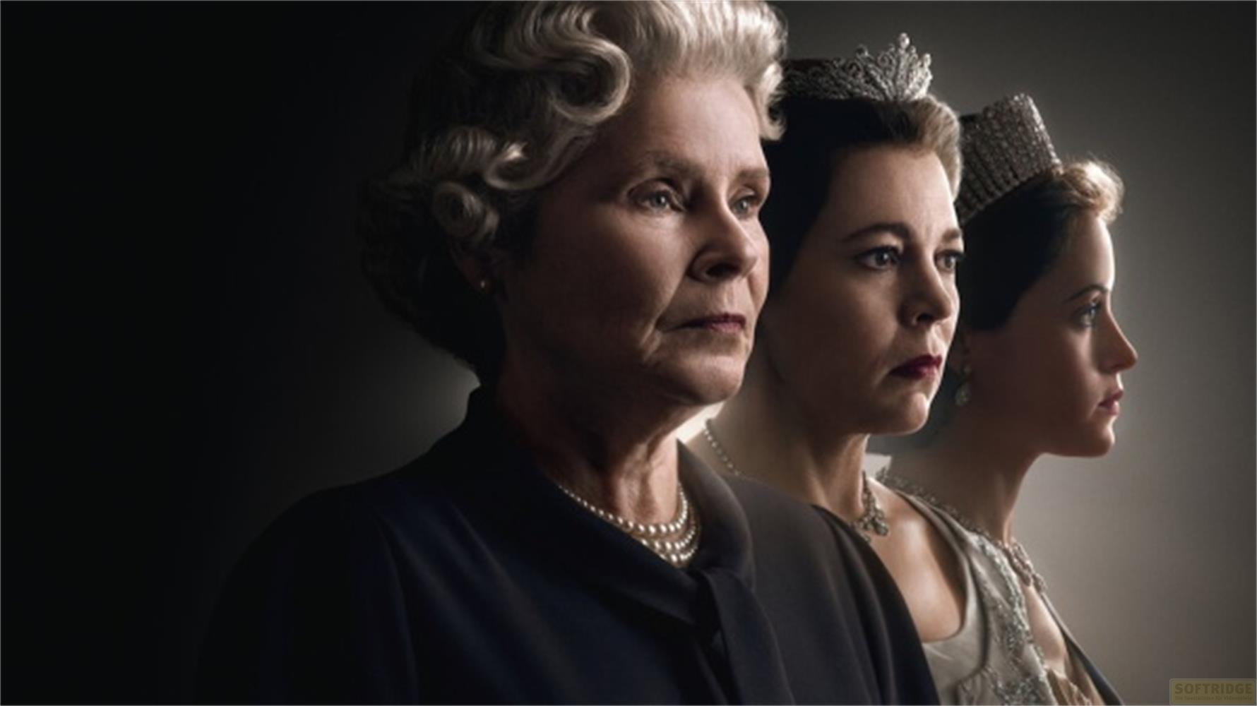 Tre regine di profilo: Imelda Staunton, Olivia Colman e Claire Foy.