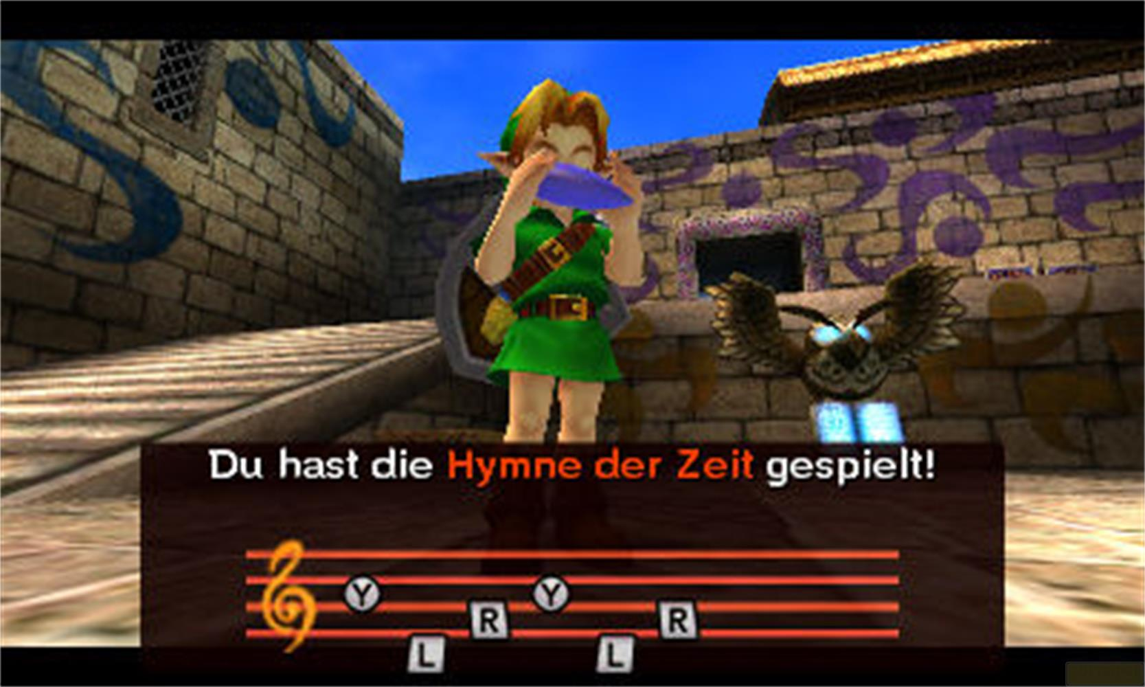 Link gra na okarinie. Lecie sowa. Tekst: Zagrałeś Hymn Czasu!