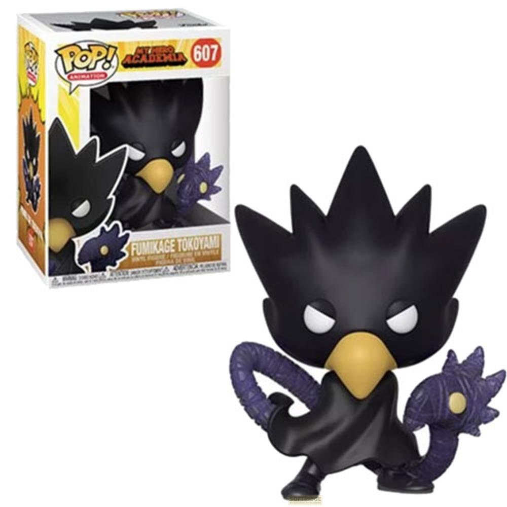 Figurka Funko Pop Fumikage Tokoyami z pudełkiem. Czarny ptak z żółtym dziobem.