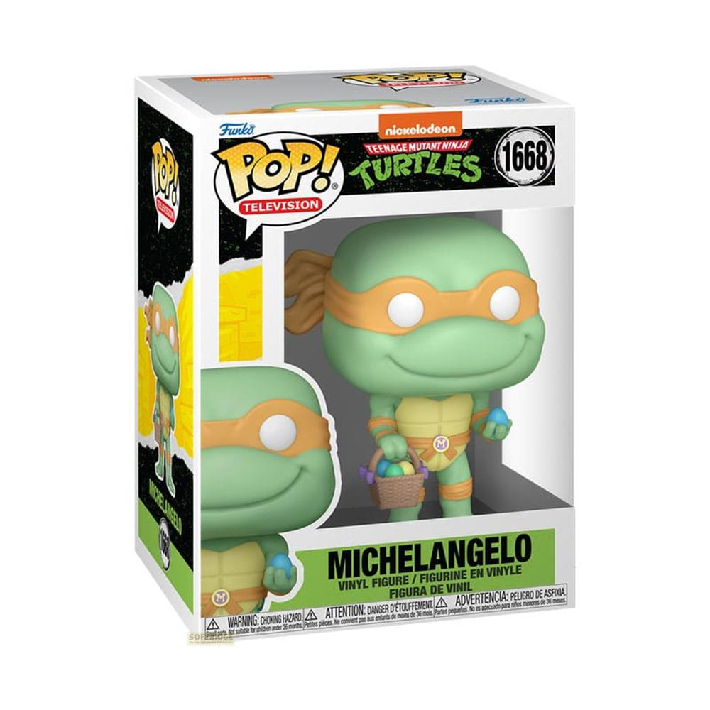Action figure Funko Pop in vinile di Michelangelo delle Tartarughe Ninja.