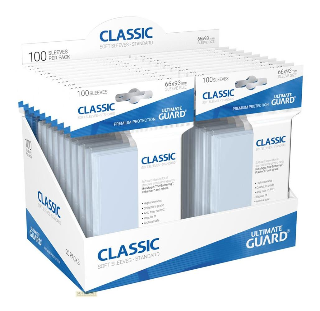 Espositore da 20 confezioni di bustine standard Classic per carte collezionabili.