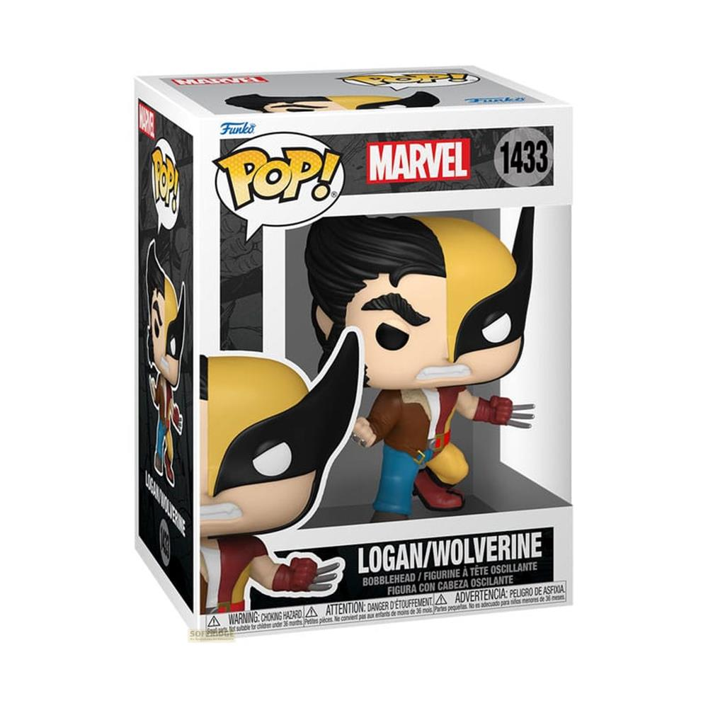 Figura Funko Pop! Wolverine en caja, diseño cómic Marvel.