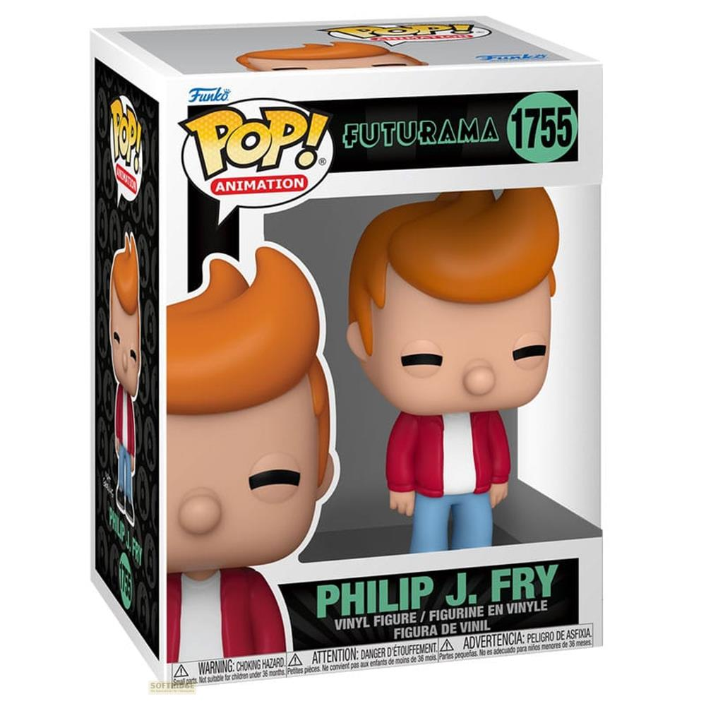Action figure in vinile Funko Pop! Philip J. Fry da Futurama in scatola.