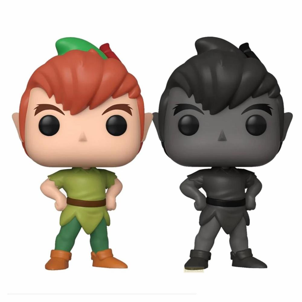 Zwei Funko Pop! Figuren, eine in Grün/Rot, die andere in Grau.