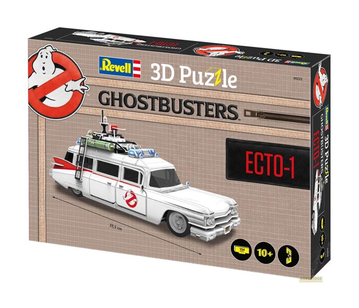 Puzzle 3D Revell Ghostbusters Ecto-1, voiture blanche avec logo, 154 pièces, 10+