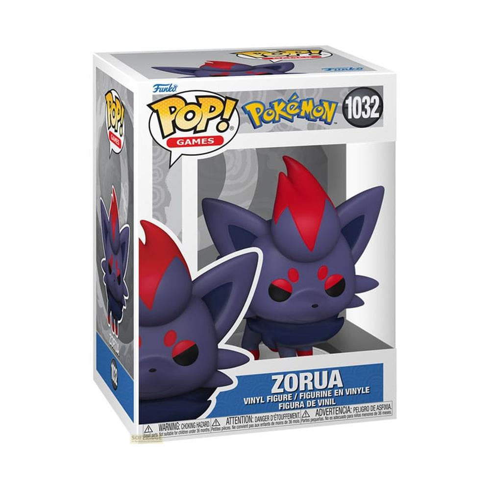 Figura Funko Pop! de vinilo de Zorua de Pokémon en su caja.