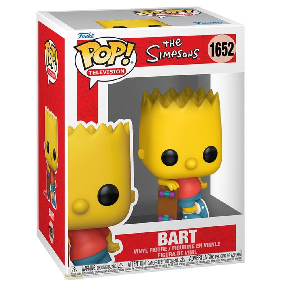 Figura Funko Pop! de Bart Simpson con patineta en su caja original.