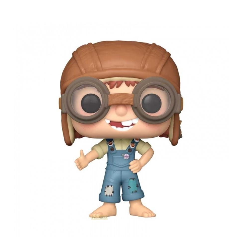 Figura con gorra de aviador marrCn y gafas, lleva peto azul.