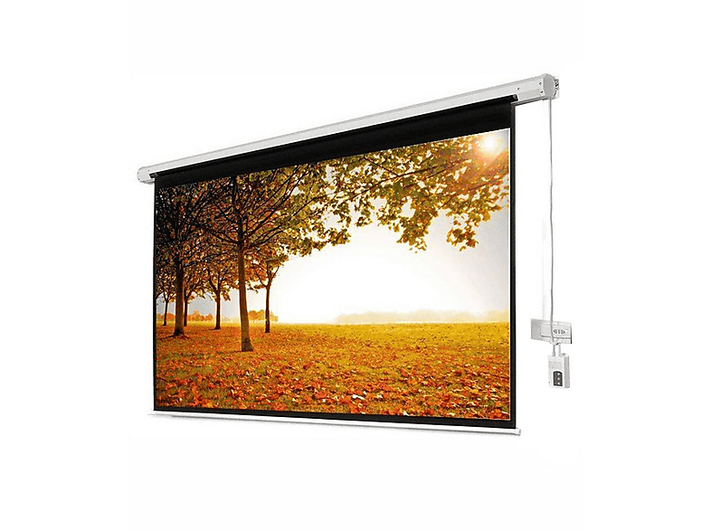 XBRİGHT Xbright 200x200CM Motorlu Uzaktan Kumandalı Arkası Siyah Fonlu BE-200 Projeksiyon Perdesi