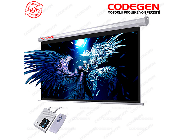 CODEGEN EX-18 180x180 cm Motorlu Elektrikli Uzaktan Kumandalı Projeksiyon Perdesi