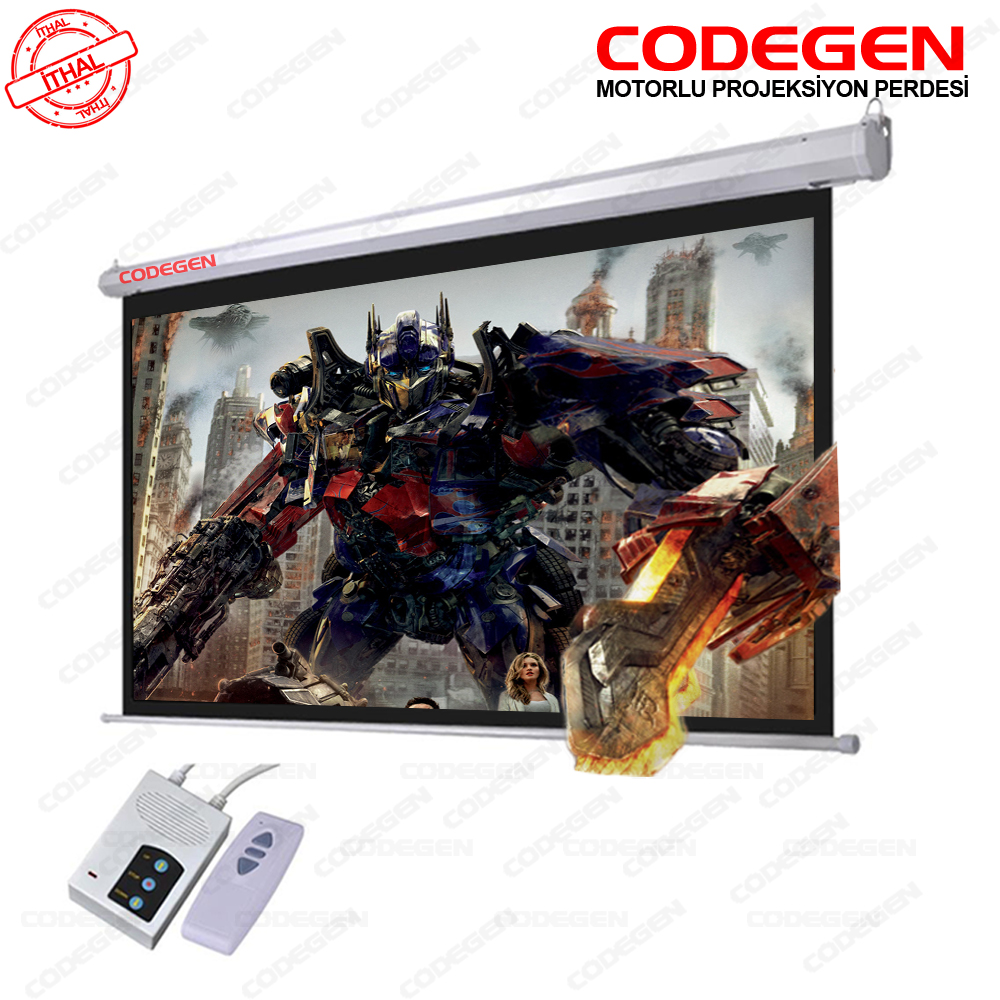 CODEGEN 240X200 PRO SIYAH FONLU MOTORLU PROJEKSIYON PERDES Motorlu