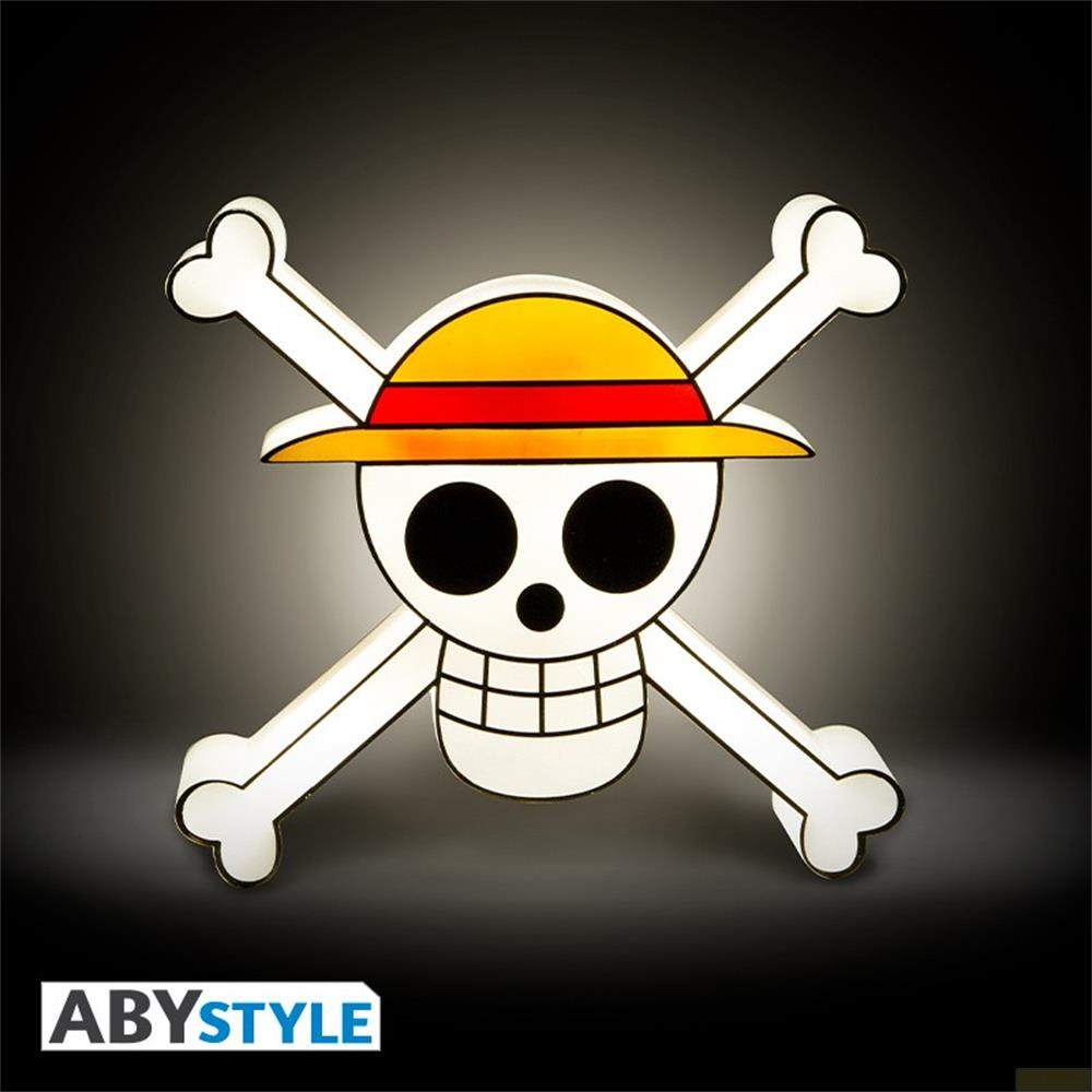 Una calavera con huesos cruzados y un sombrero de paja. Estampado blanco y negro.