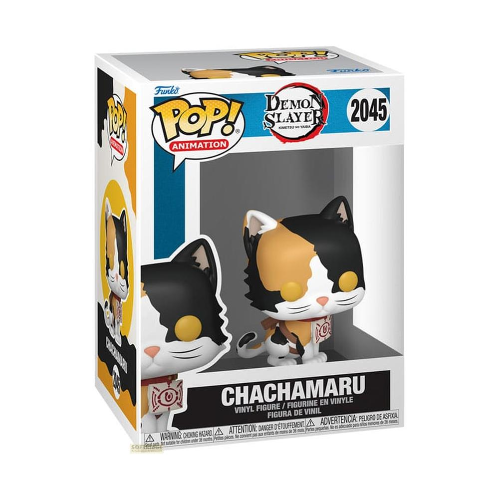 Figurka winylowa Funko Pop! Chachamaru z Demon Slayer w opakowaniu.