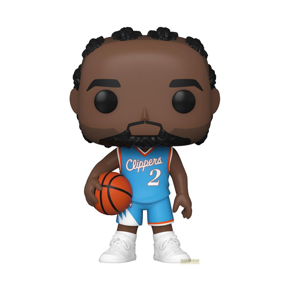 Funko Pop! Figur eines Basketballspielers mit blauem Trikot und Ball.