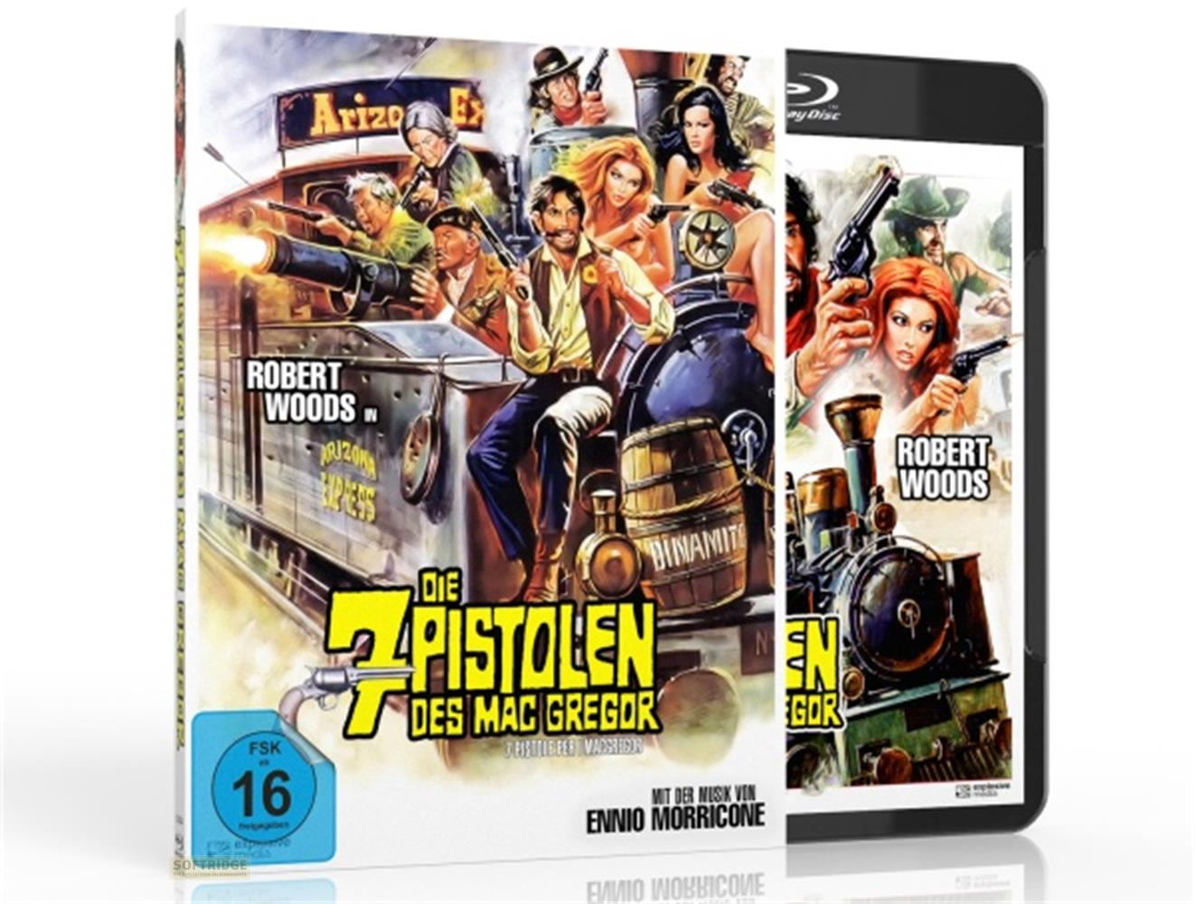 Filmcover mit Männern und Frauen, die Waffen auf einem Zug halten.