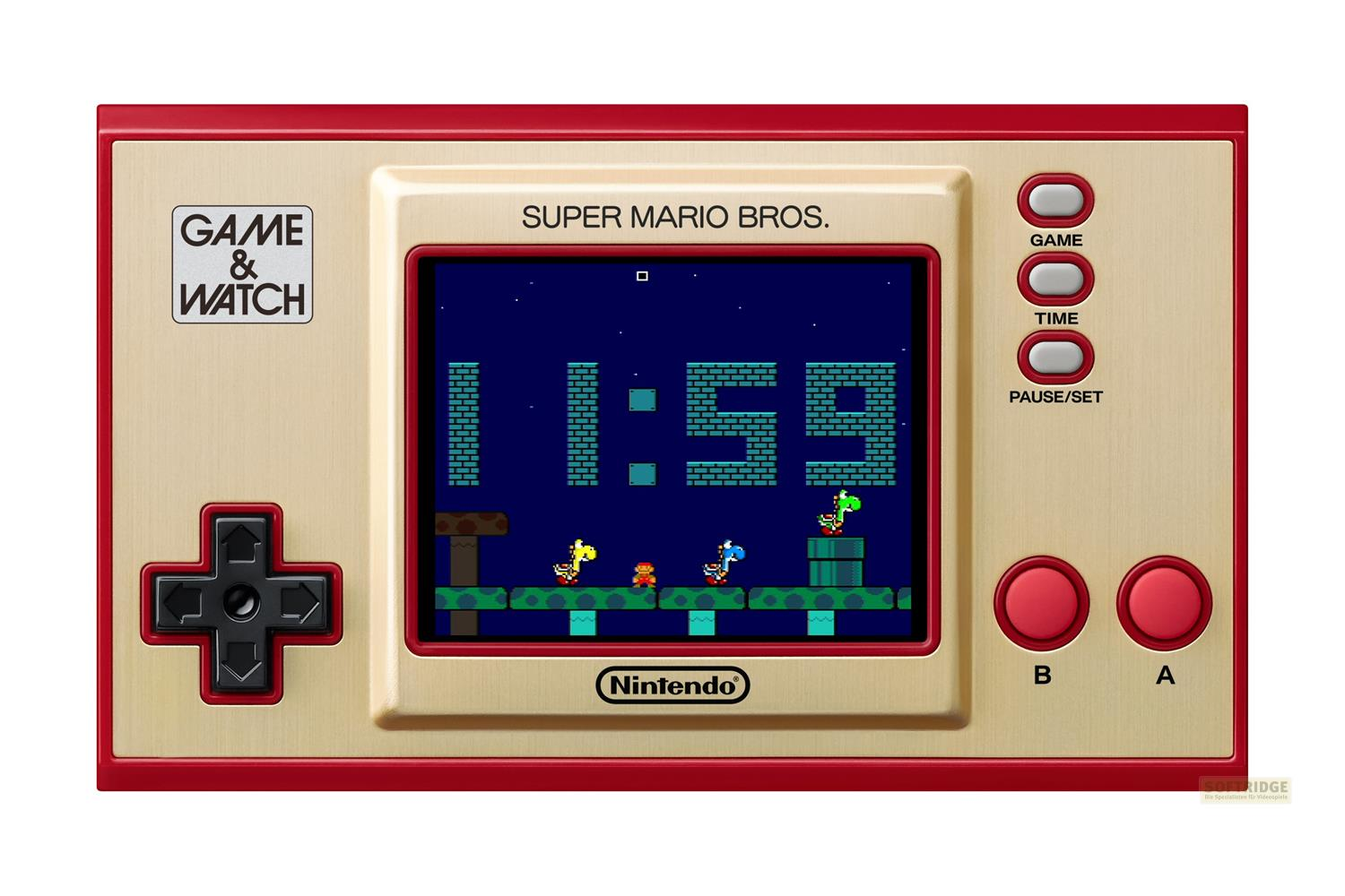 Game & Watch mit Super Mario Bros. Spiel, Zeit 11:59.