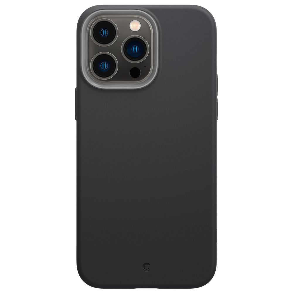 Custodia grigia scura per telefono con ritaglio fotocamera e logo C.